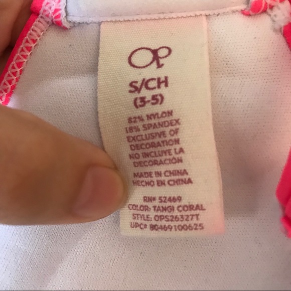 OP pink/white polka dot halter top bikini set S - Picture 3 of 7